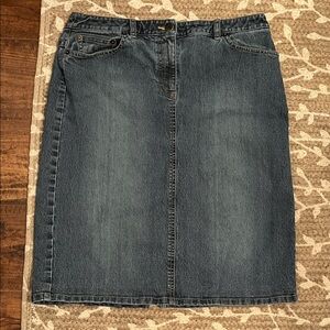 Ann Taylor Dark Blue Denim Pencil Skirt